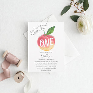 Invitación Sweet Little Peach First Birthday Photo