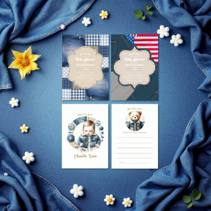 Tarjeta De Consejos Blue Jean Baby Denim Teddy