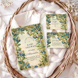 Tarjeta De Recepción Sorteo de pañales vintage Jardín de Arándanos 