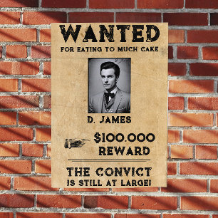 Póster Vintage Fun Convicto Reward Wanted