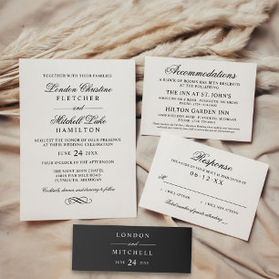 Tarjeta De Agradecimiento Monograma elegante clásico de boda personalizada n