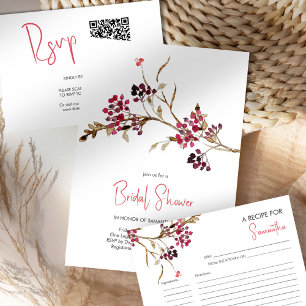 Tarjetas de receta impresas Berries acuarelas