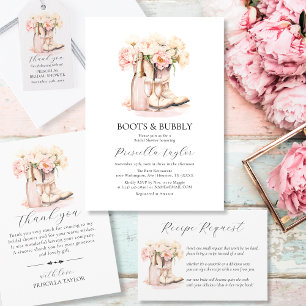 Invitación Boots & Bubbly Cowgirl Champagne BRIDAL SHOWER