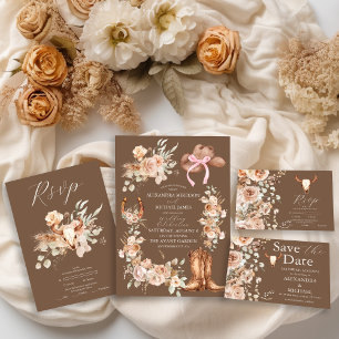 Invitación Boho Floral Boda Occidental