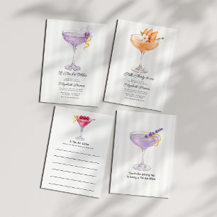 Invitación Un Poco Más Viejo Martini Morado Cumpleaños de Luj