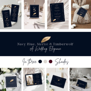 Invitación Sencilla y elegante Boda con marco de foto azul de