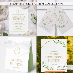 Invitación Moda Oro Cruz Acuarela Personalizado Foto Bautismo