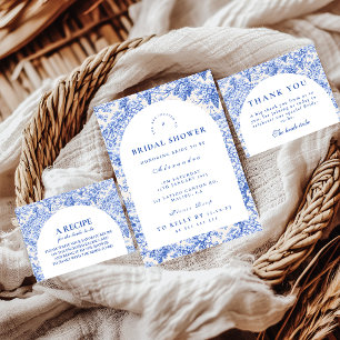 Tarjeta De Agradecimiento Champán Nupcial de Toile Botánico Vintage