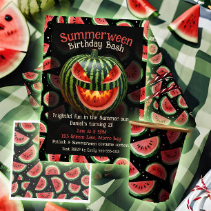 Invitación Sandía veraniega espeluznante en verano