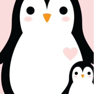 Invitación Chica rosa de Cute Penguin Baby Shower