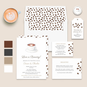Tarjeta De Recepción Coffee Beans Bridal Shower Registry Enclosure Card