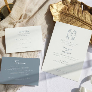 Reserva La Fecha Moderna y elegante foto Dusty Blue