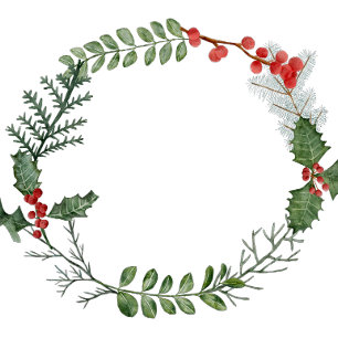 Tarjeta Festiva Navidades de fotos de la guirnalda acuarela