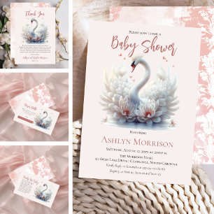 Invitación Hermoso Chica de Damasco Floral Rosa