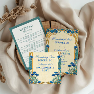 Invitación Despedida de soltera con flores silvestres azules