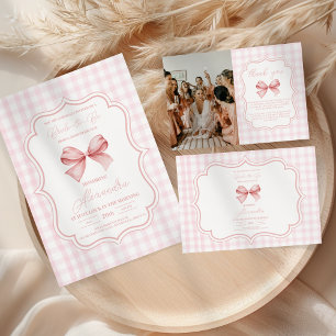 Invitación Ducha de novias de barba rosa suave