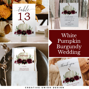Boda de la Calabaza de Borgoña - Invitaciones trid