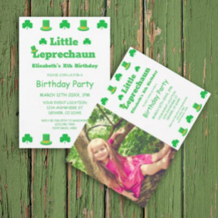 Invitación Nacimiento de los niños de Little Leprechaun