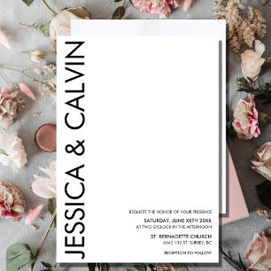 Invitación a la boda de escritura Minimalista simp