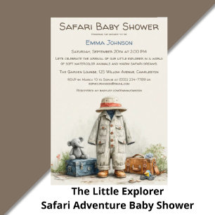 Invitación El pequeño explorador   Safari Adventure Baby Show