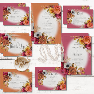 Tarjeta de detalles de roya floral vintage y fucsi