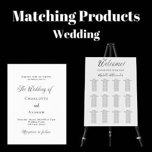 Invitación lujo moderno clásico-blanco negro boda