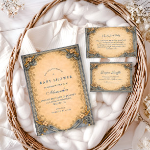 Tarjeta De Recepción Rifra de Pañal de Mezclilla Azul Rústico