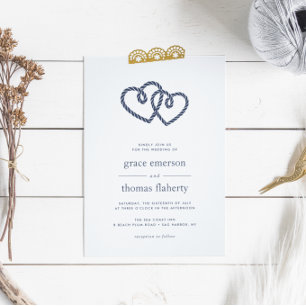 Invitación a la boda de corazones nudos