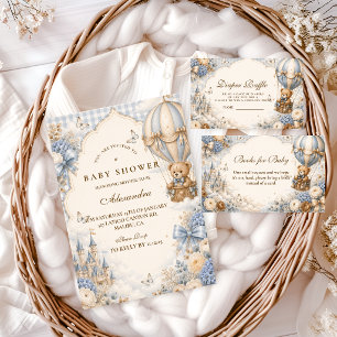 Servilleta De Papel Chorreada de Bebé del Oso Marrón y Azul Elegante