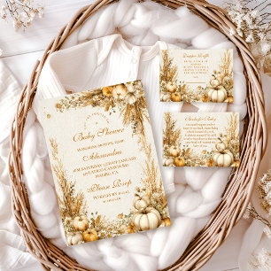 Invitación Autumn Rustic Pumpkin Baby Shower