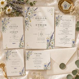 Invitación Ahorro de fecha de pradera de flor silvestre