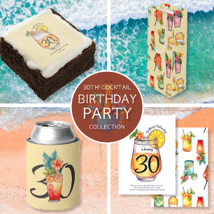 Invitación Moderno Watercolor Cocktail Fiesta de cumpleaños