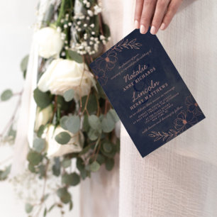 Invitación Recepción de bodas de Moda de Relieve metalizado d