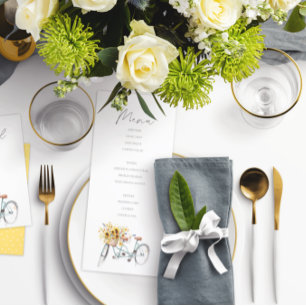 Invitación Boda de acuarela de la bicicleta del tándem del gi