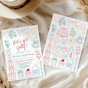 Invitación Quirky y colorido Jingle Mingle Cocktail Navidades
