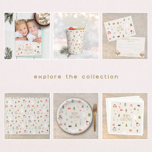 Tarjeta Festiva Cuta Merry Christmas Photo Card One Picture