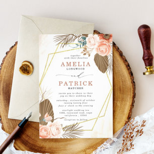 Invitación a la boda floral de Terracotta Boho