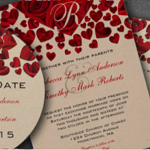 Invitación a la boda de Rosas de corazón amarillo 