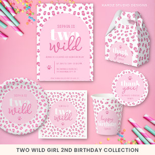 Dos invitaciones de segundo cumpleaños de Chica sa