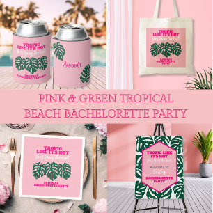 Servilleta De Papel Monstera Bachelorette, Purpurina rosa tropical