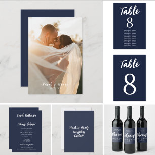 Invitación Moderno Boda Minimalista elegante de la Marina Azu