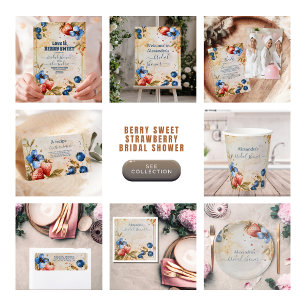 Invitación Elegante Berry Sweet Strawberry Bridal Shower