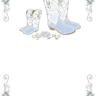 Invitación Cowboy Baby Shower Country Western Blue Boy