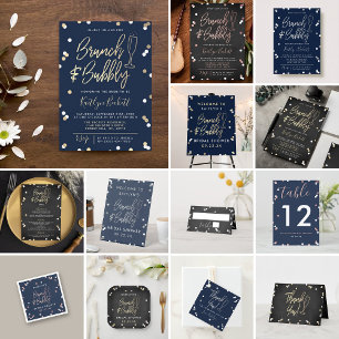 Invitación Ducha nupcial de Brunch & Bubbly Confetti
