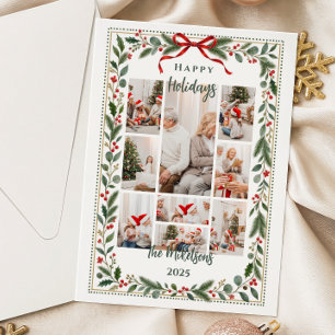 Etiqueta Elegante Verde Navidad Clásico