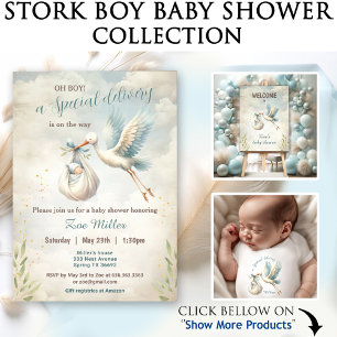 Camiseta Boy Baby Shower Name Blue Stork Mom To Be