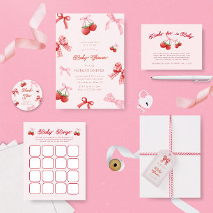 Pegatina Redonda Berry Sweet Pink Coquette Baby Shower