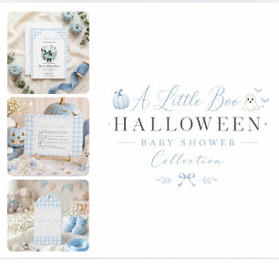 Pegatina Cuadrada Un pequeño baby shower de Boo azul de Halloween