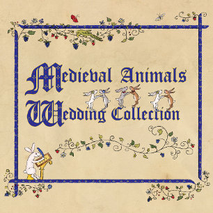 Invitación a la boda de animales medievales