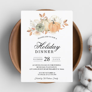 Invitación Calabazas y flores acuáticas de otoño